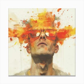 Man In Glasses Canvas Print