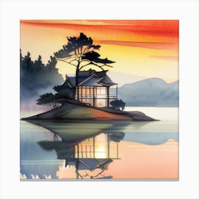 House On The Island Canvas Print