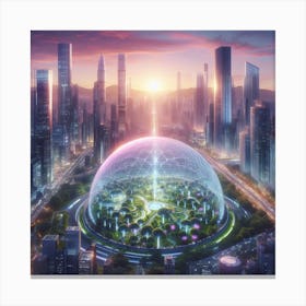 Futuristic Cityscape 124 Canvas Print