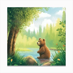 Bear In The Forest Canvas Print