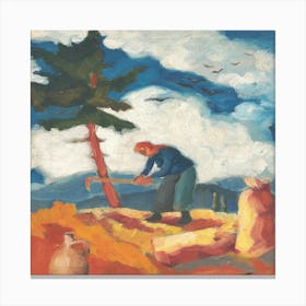 Potato Digger By Zolo Palugyay Canvas Print