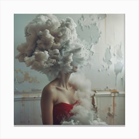 Girl With A Cloud On Her Head Canvas Print