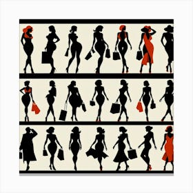 Silhouettes Of Women 1 Canvas Print