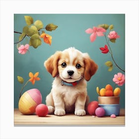 Easter Puppy Canvas Print