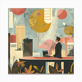 Illustration Of A Businessman 4 Canvas Print