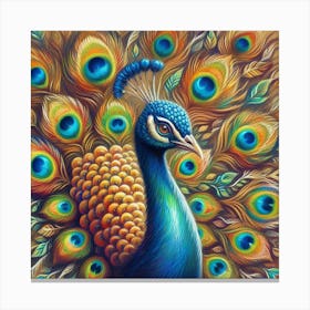 Peacock Painting 1 Canvas Print