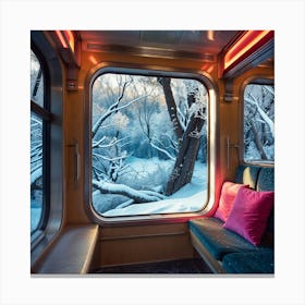 A Cinematic Interior Shot Of Winter Season Wall Art Decoration Canvas Print