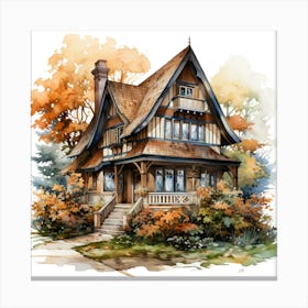 Watercolor House Painting 1 Canvas Print