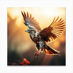 Eagle In Flight, A Bird Soaring Freely In The Sky Representing Freedom And Boundless Possibilities 4 Canvas Print