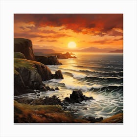 Sunset On The Coast Canvas Print