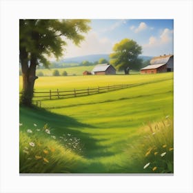 Farm Landscape Wallpaper Canvas Print