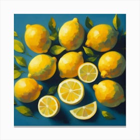 Fresh Lemons In The Kitchen Canvas Print