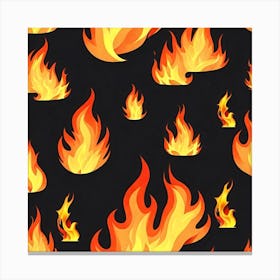 Flames On Black Background 49 Canvas Print