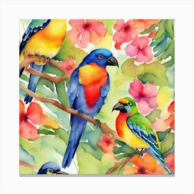 Colorful birds Canvas Print