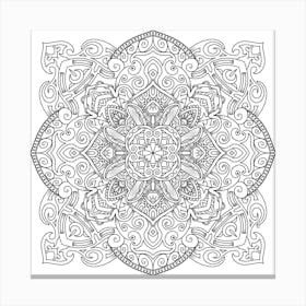 Jumping Whales Coloring Page Mandala Canvas Print