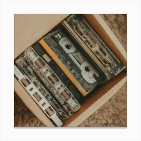 Cassette Tapes In A Box Canvas Print