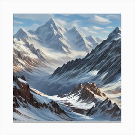 Snow Capped Mountains Canvas Print