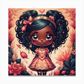 Little Black Girl In Pink Dress Canvas Print