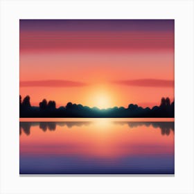 Sunset Over A Lake Canvas Print