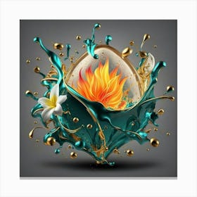 Flaming Egg Canvas Print