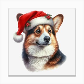 Santa Corgi 1 Canvas Print