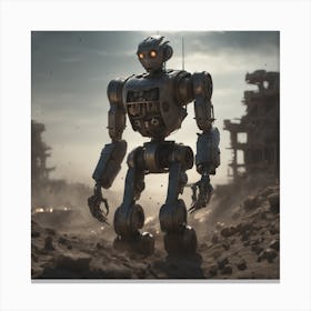 Robot In The Desert 10 Canvas Print