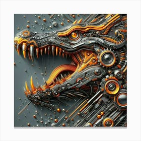 Cyborg Dragon Canvas Print