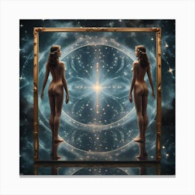 Two Naked Women In A Frame 1 Canvas Print