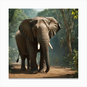 Elephant In The Forest Canvas Print