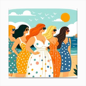 Women On The Beach 1 Canvas Print