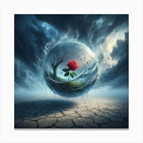 Rose In A Sphere Canvas Print