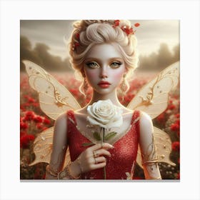 Fairy In A Field Of Poppies 1 Canvas Print