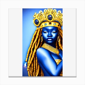 Blue African Woman Canvas Print