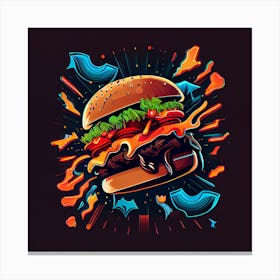 Burger Illustration Canvas Print