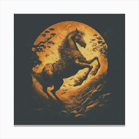 Horse In The Moonlight 1 Canvas Print