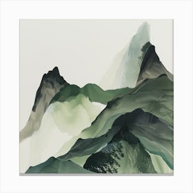 Japanese Watercolour Of Mount Amakarazi 4 Canvas Print