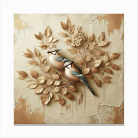 Two Birds On A Branch Canvas Print