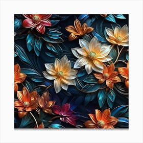 3d Floral Wallpaper Canvas Print