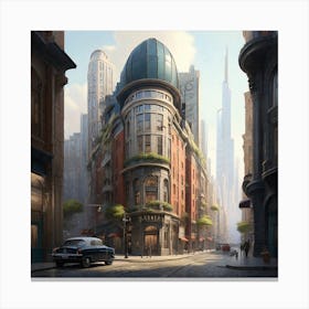 Futuristic Cityscape Canvas Print