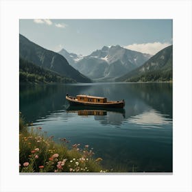 Lake In The Mountains Canvas Print