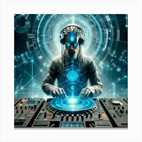 Dj In A Futuristic Setting Canvas Print