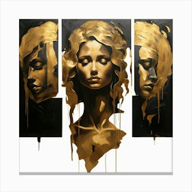 Three Gold Heads Canvas Print