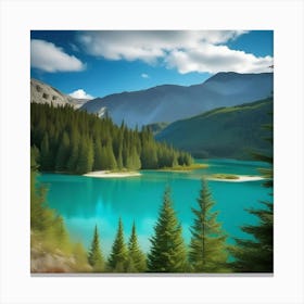 Blue Lake, Canadian Rockies Canvas Print