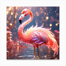 Flamingo of glass 1 Canvas Print