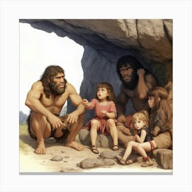 Neanderthal Family Canvas Print