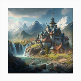 Castle In The Mountains Canvas Print