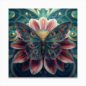 Butterfly On A Flower 2 Canvas Print