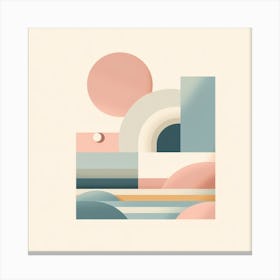 Pastel Geometry: A Minimalist Abstract Painting Canvas Print
