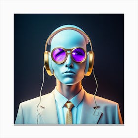 Man With Headphones 22 Canvas Print