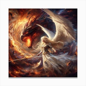 Female dragon warrior Canvas Print